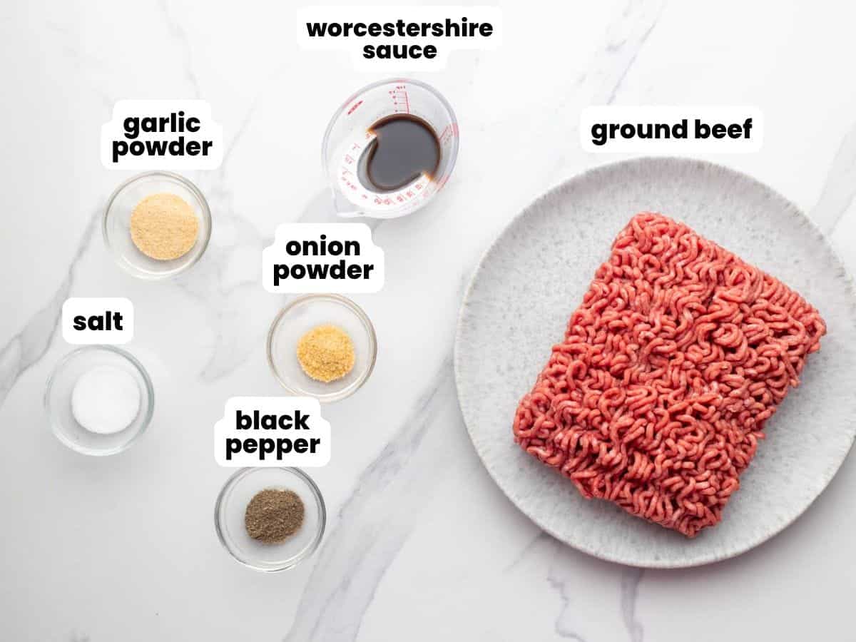 Ingredients needed to make hamburger patties