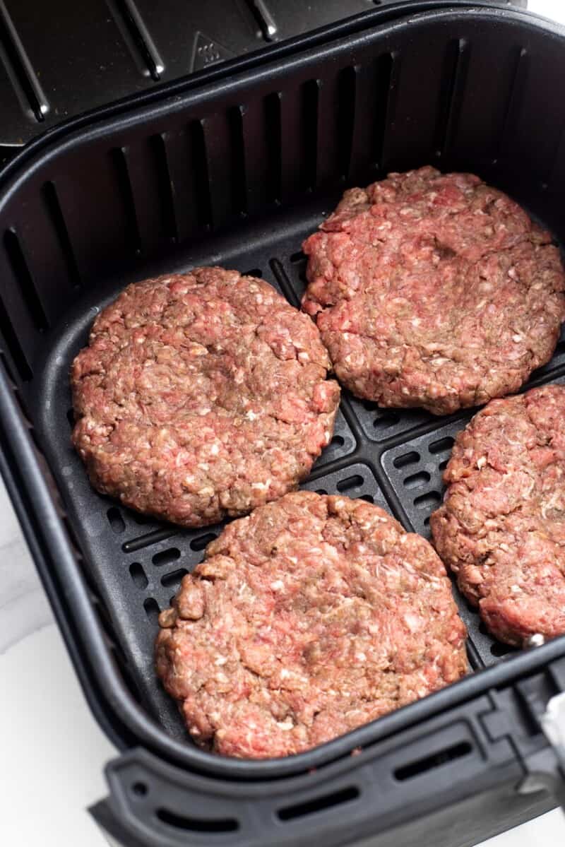 Juicy Air Fryer Hamburgers - Little Sunny Kitchen