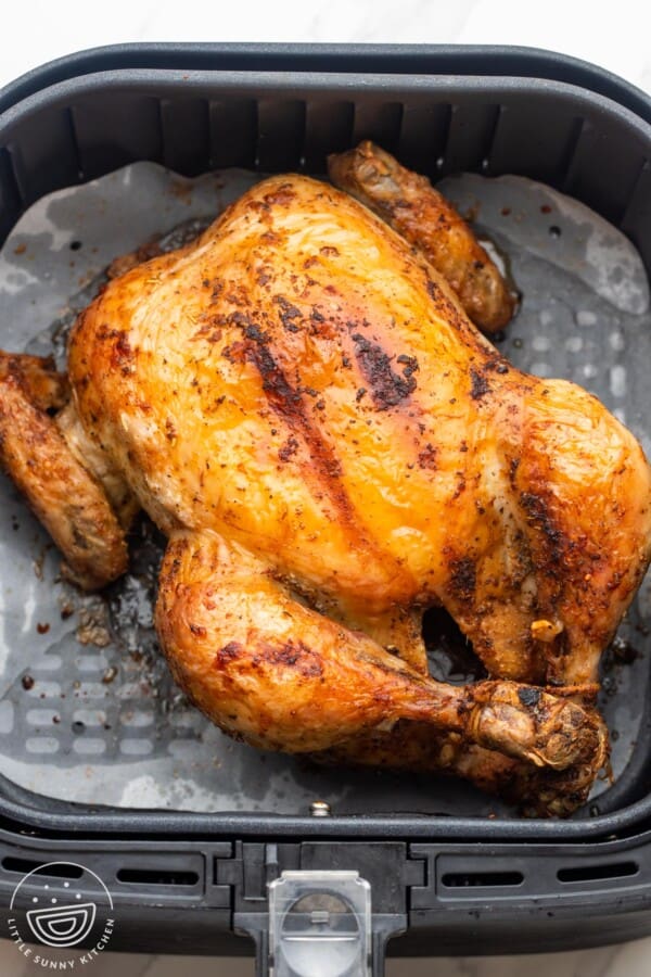 Easy Air Fryer Whole Chicken - Little Sunny Kitchen