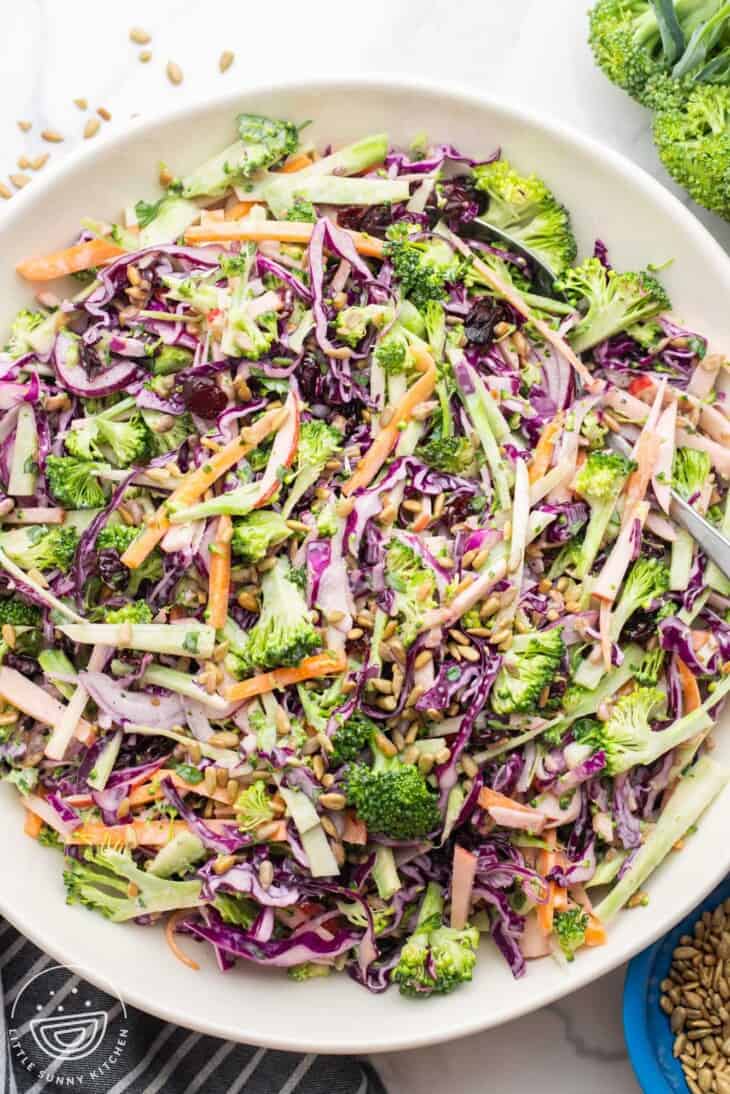 Homemade Broccoli Slaw Recipe Little Sunny Kitchen