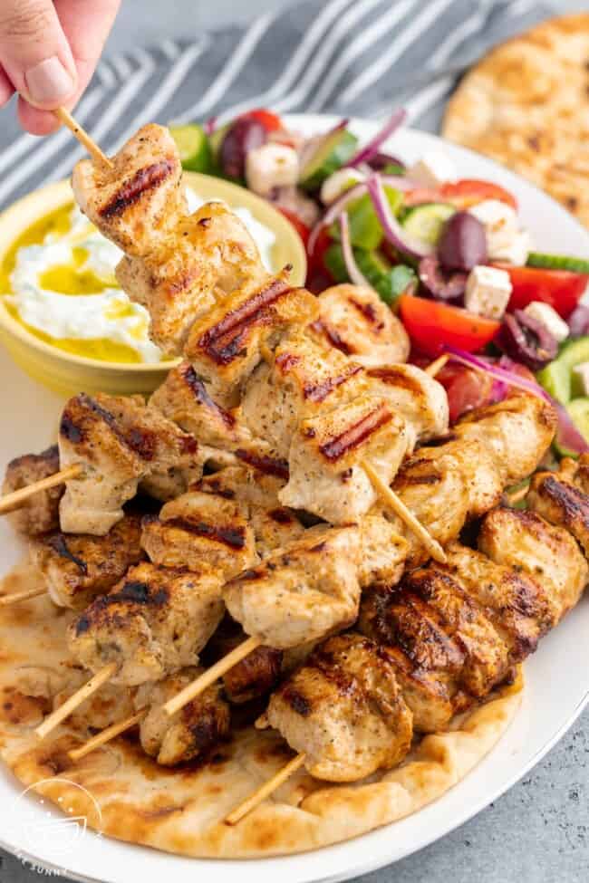 Greek Chicken Souvlaki Recipe Little Sunny Kitchen