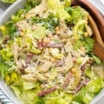 Overhead shot of La Scala chopped salad in a large bowl