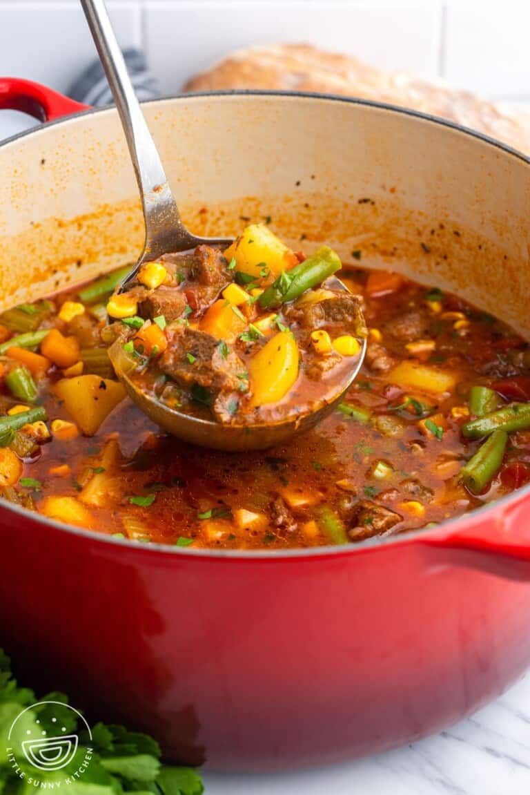Hearty Vegetable Beef Soup - Little Sunny Kitchen