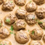 Ikea meatballs simmering.