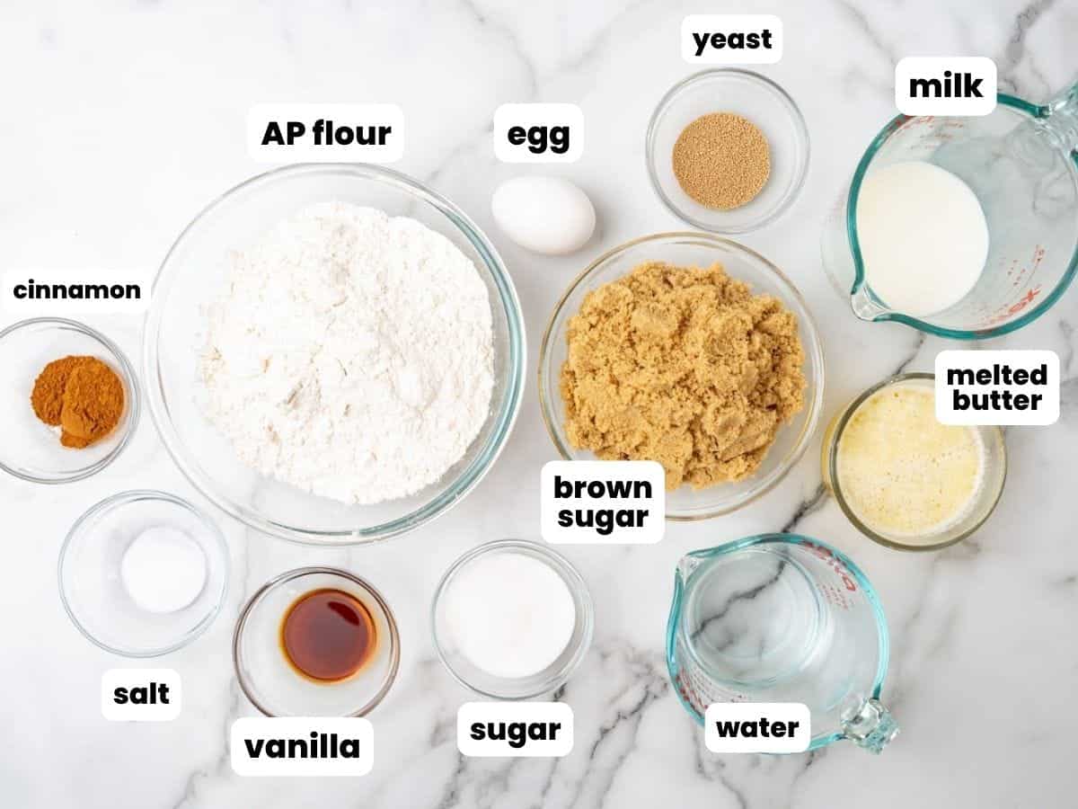 Ingredients needed to make monkey bread