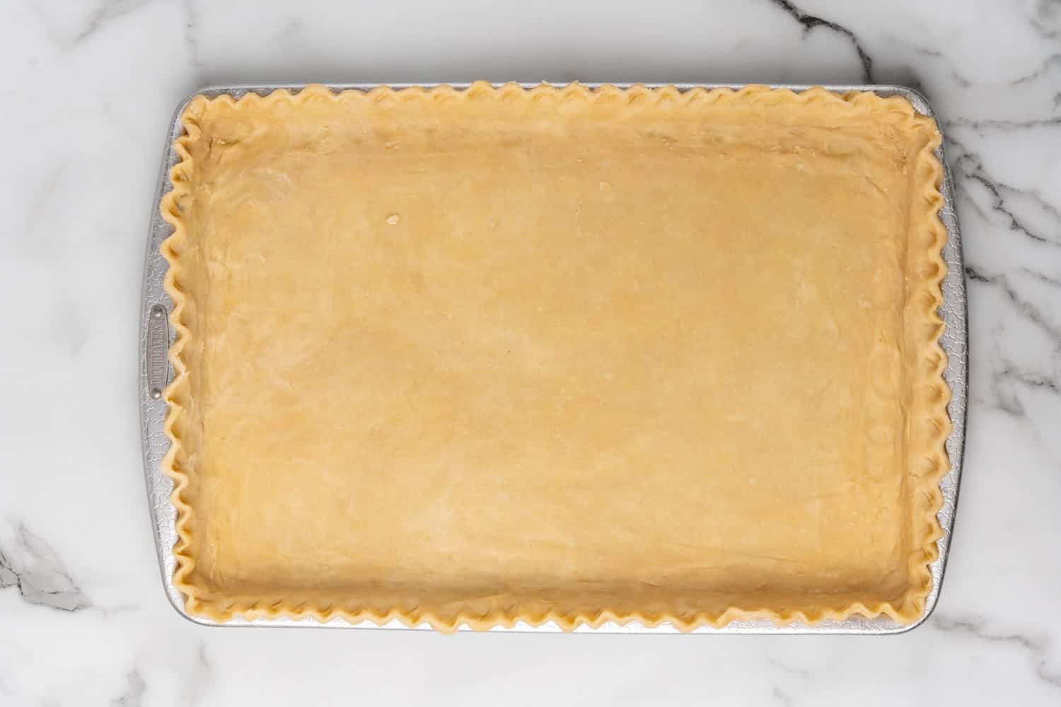 Slab pie crust in a sheet pan