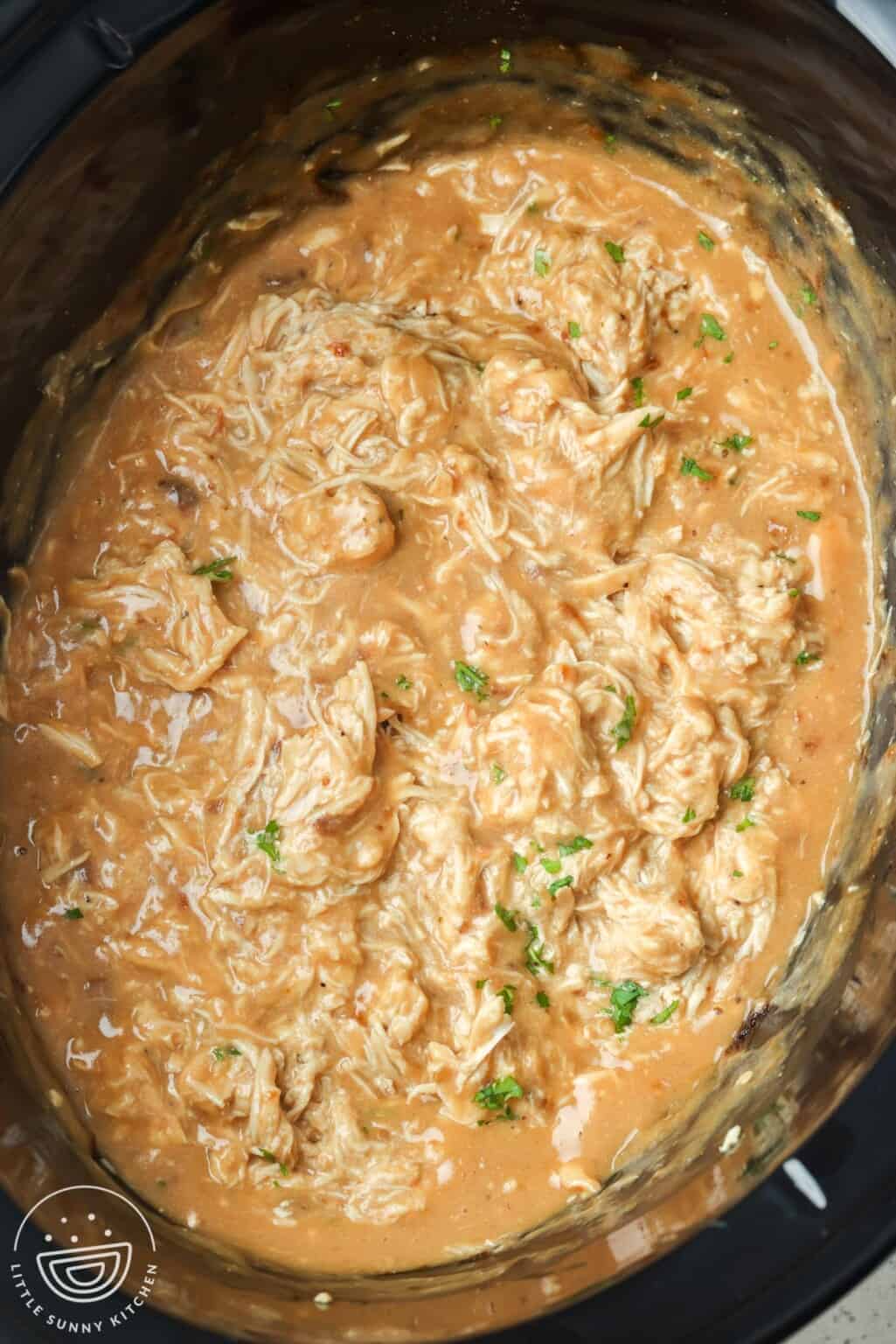 Easy Slow Cooker Chicken and Gravy Little Sunny Kitchen