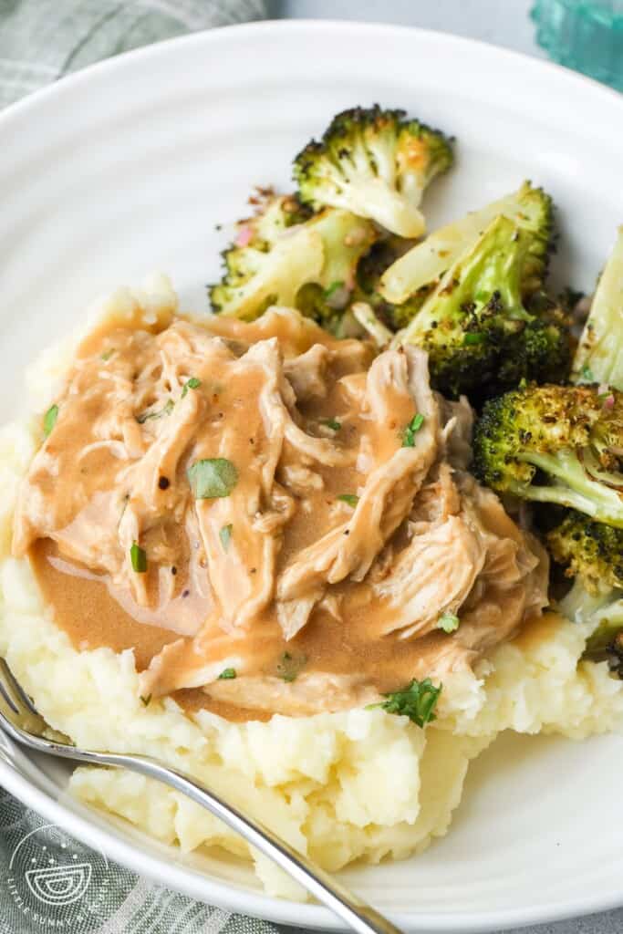 Easy Slow Cooker Chicken and Gravy - Little Sunny Kitchen