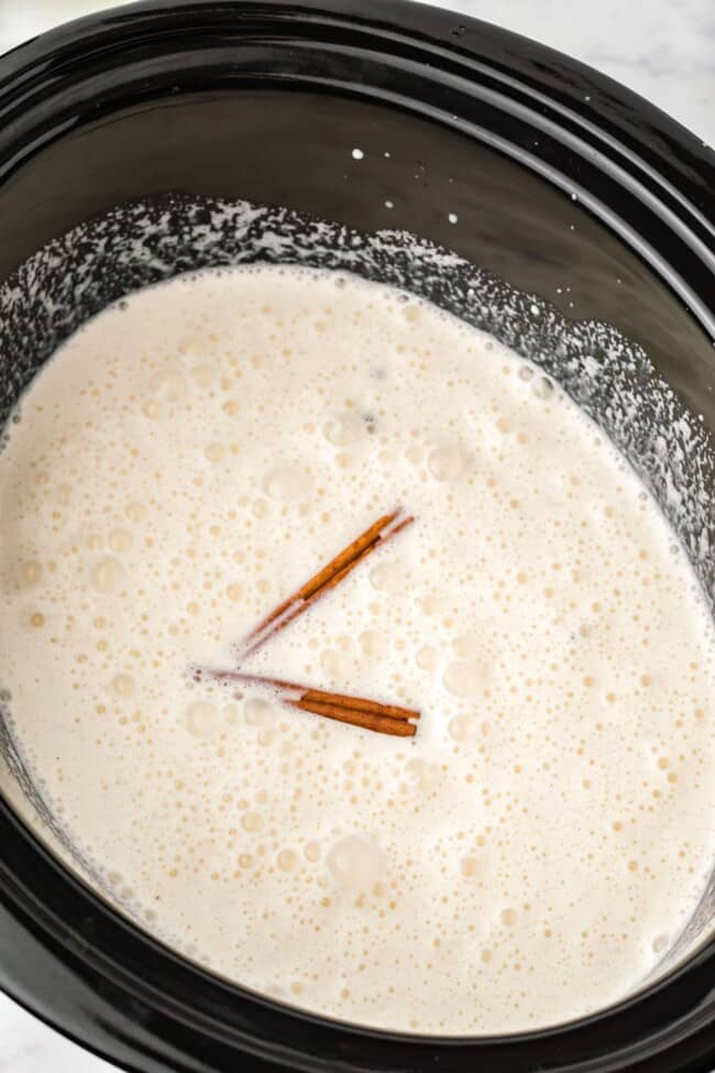 Crockpot Homemade Spiked Eggnog - Little Sunny Kitchen