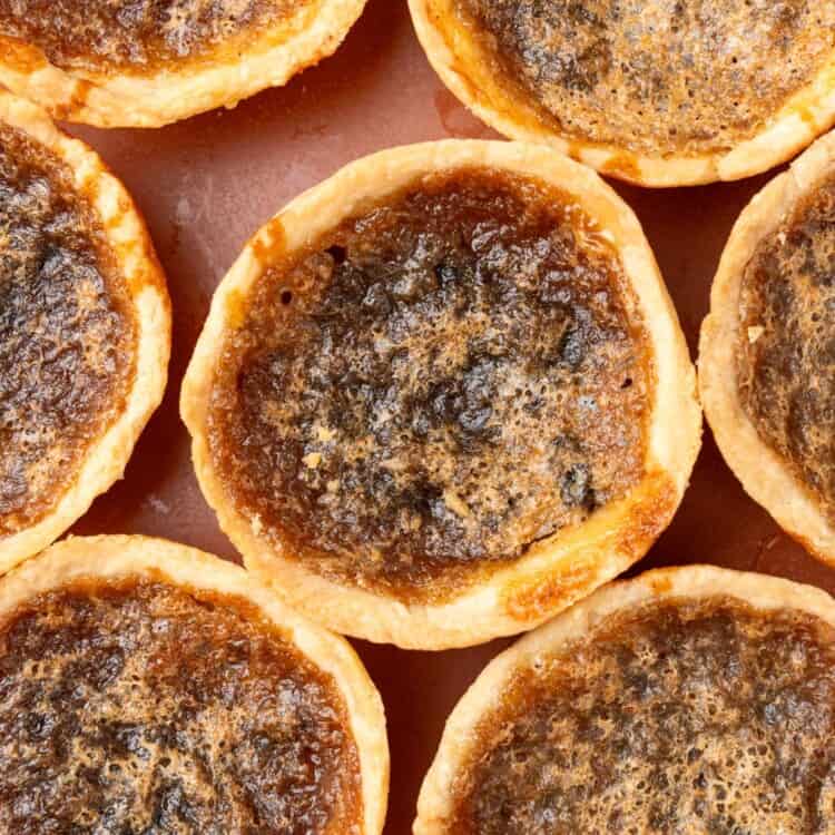 gooey canadian butter tarts, viewed from above
