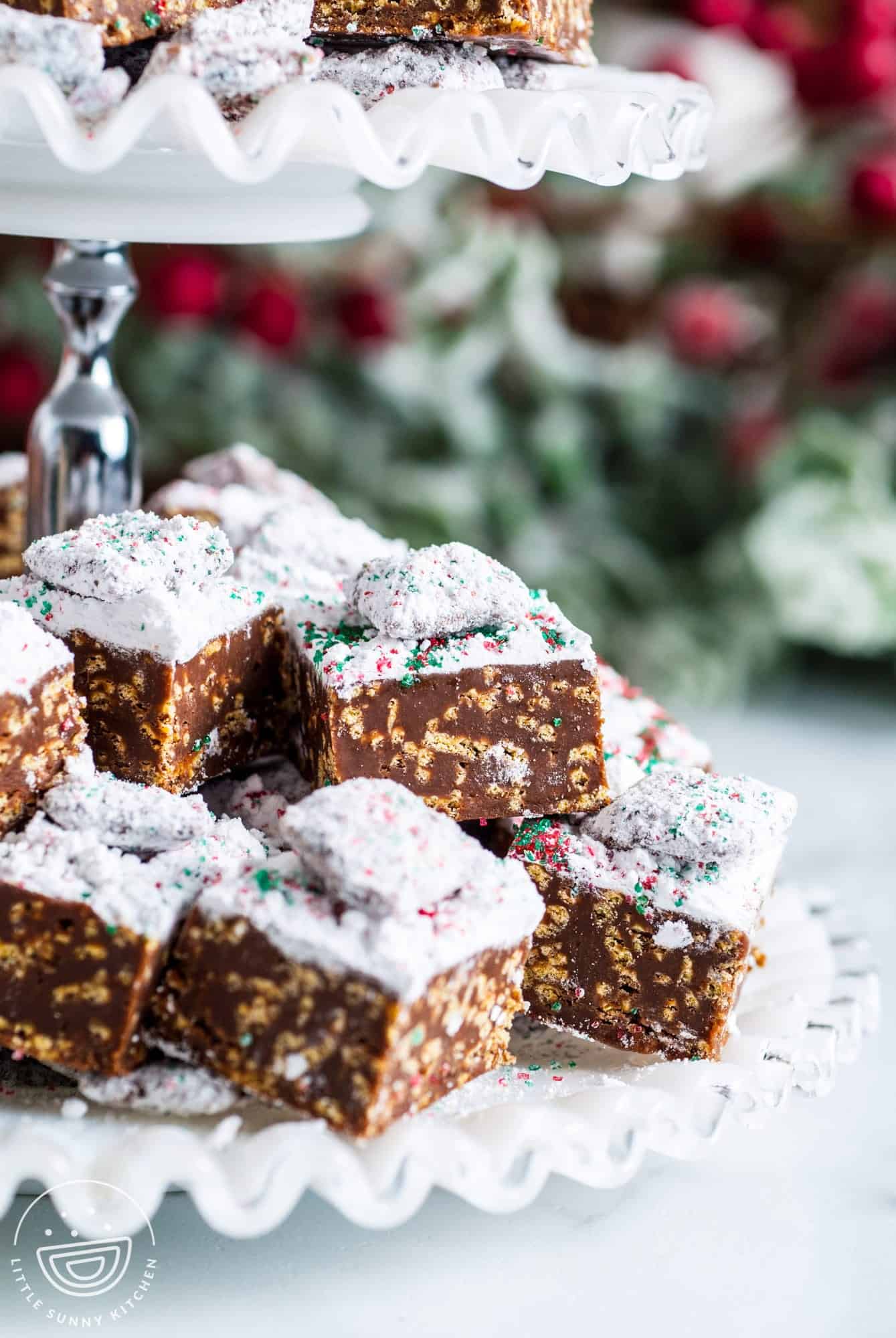 Puppy Chow Christmas Microwave Fudge