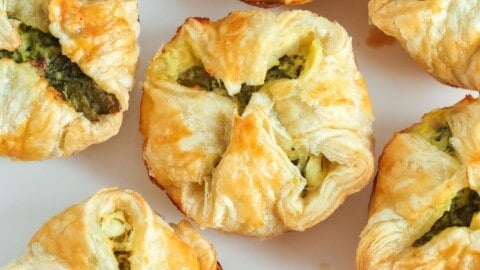 Spinach Puffs with Cream Cheese Bacon and Feta