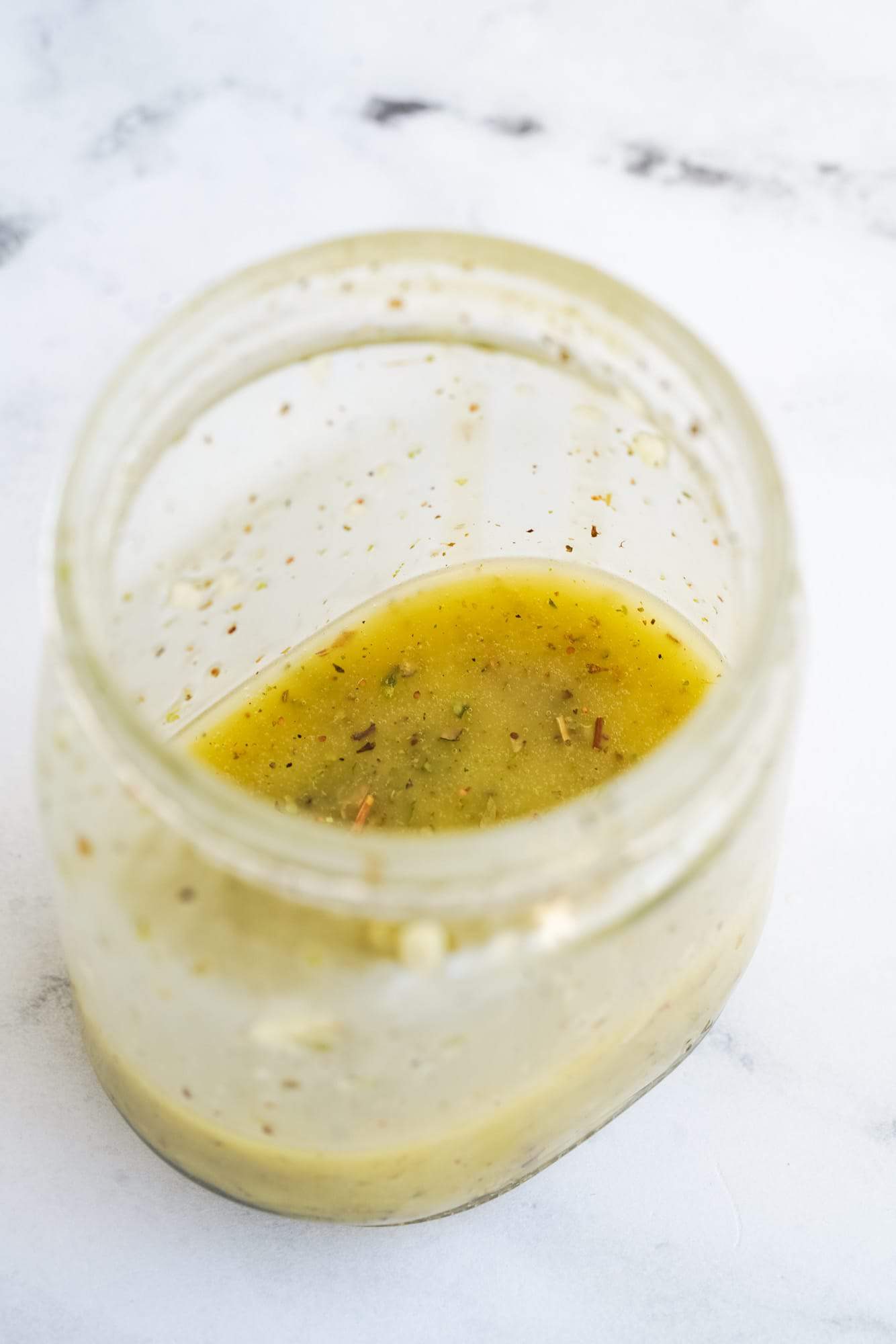 homemade 1905 salad dressing in a glass jar.