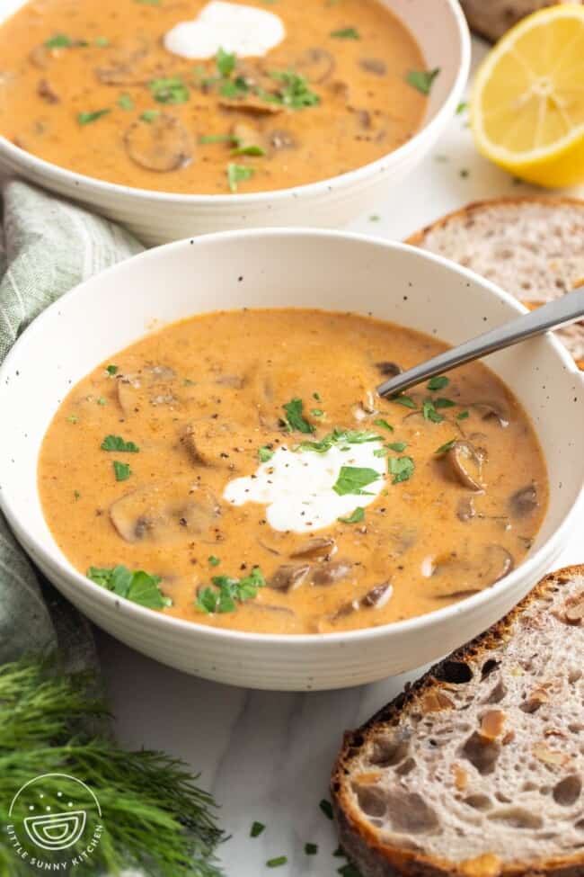 Hungarian Mushroom Soup - Little Sunny Kitchen
