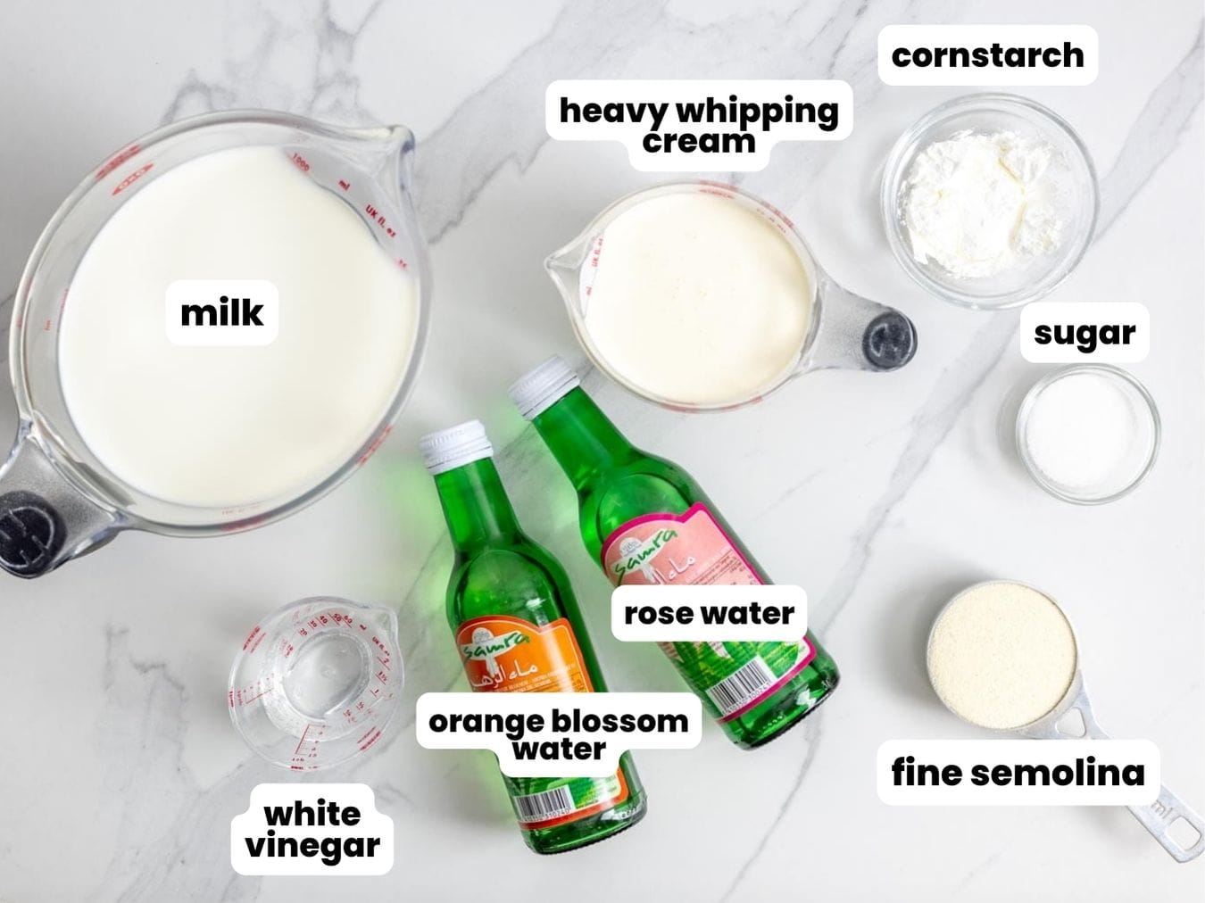 Ingredients needed to make ashta cream