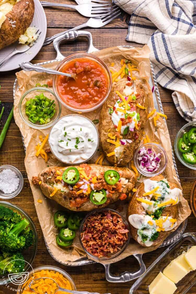 Baked Potato Bar With Toppings - Little Sunny Kitchen