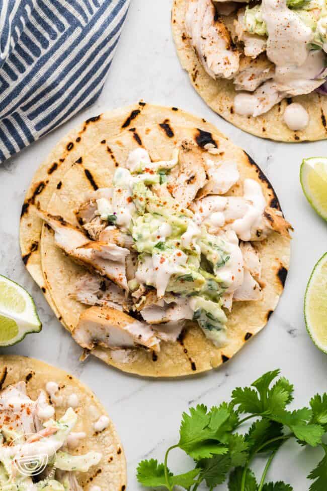 Mahi Mahi Fish Tacos with Creamy Slaw - Little Sunny Kitchen