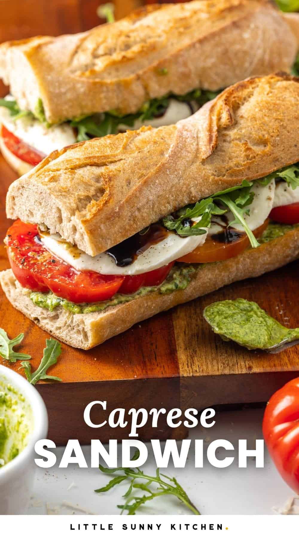 Caprese Sandwich with Pesto Aioli - Little Sunny Kitchen