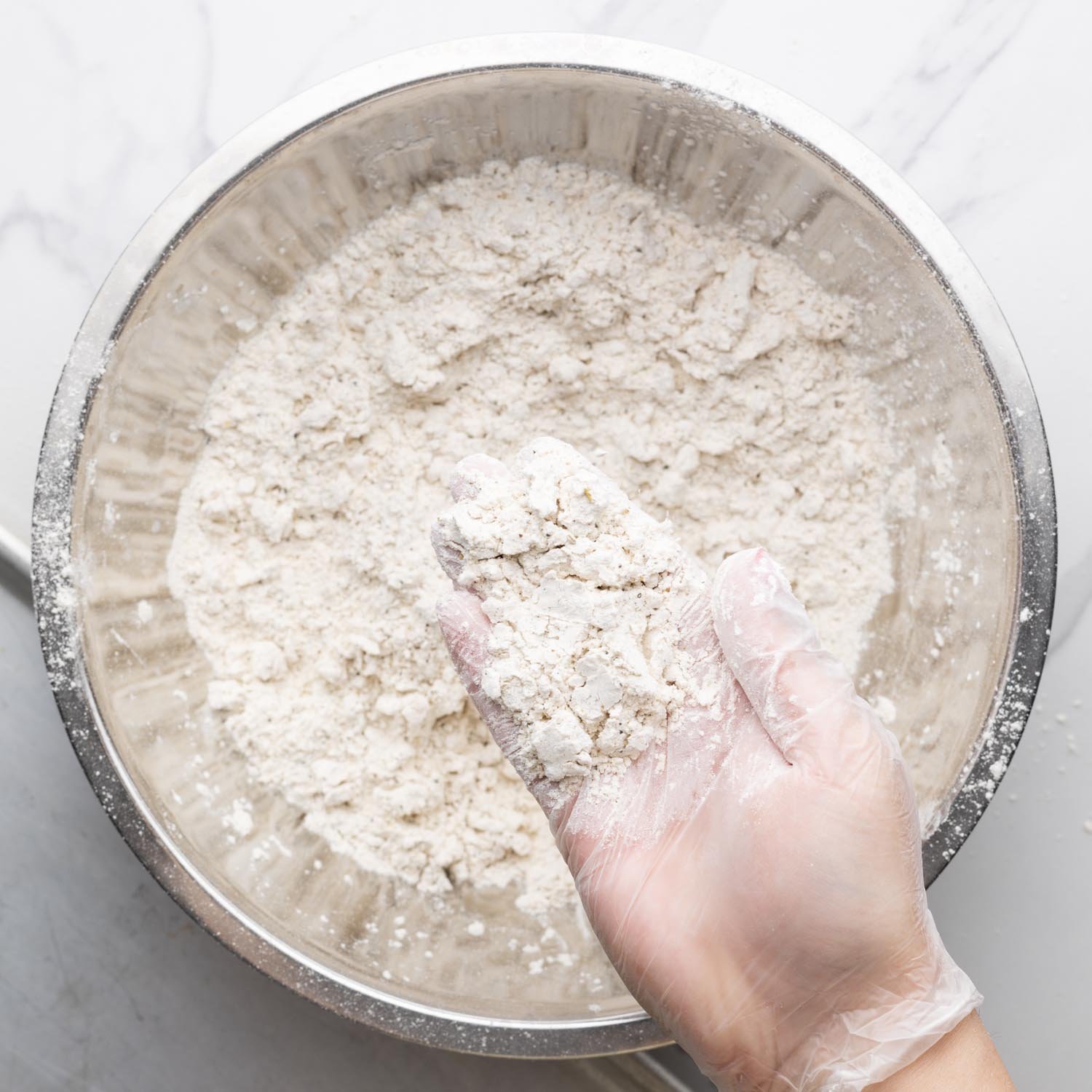 Making the breading in a bowl