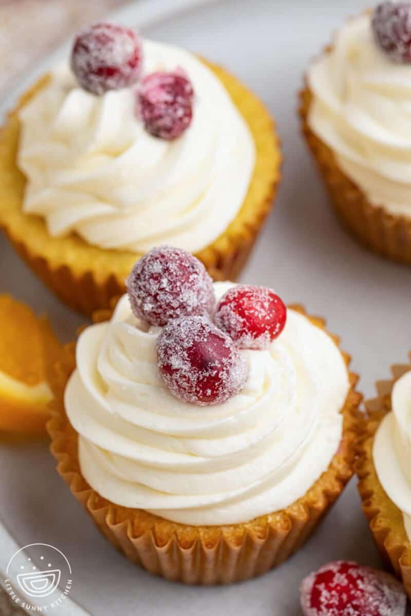 Orange Raspberry Cupcake Cranberry Orange Cupcakes - Little Sunny Kitchen