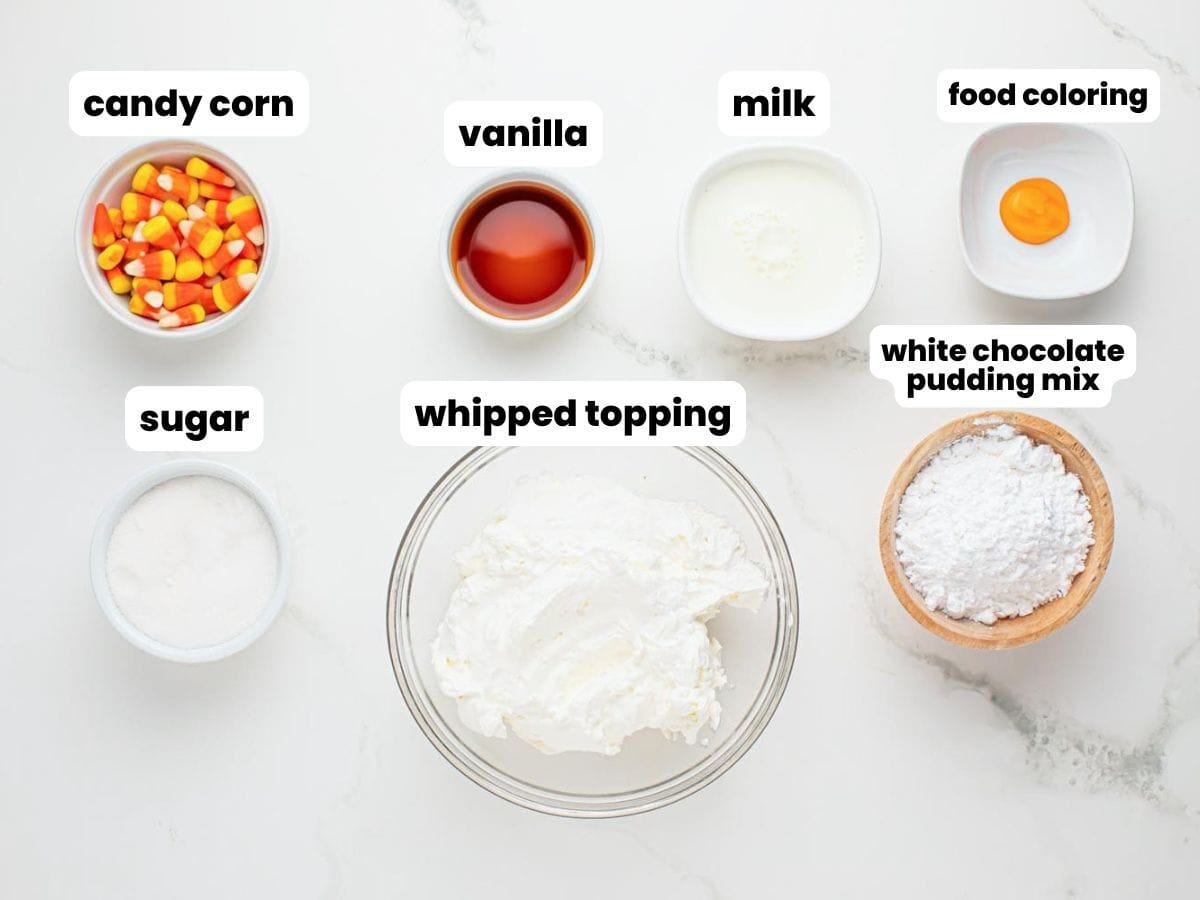 Ingredients needed to make Candy Corn Dip