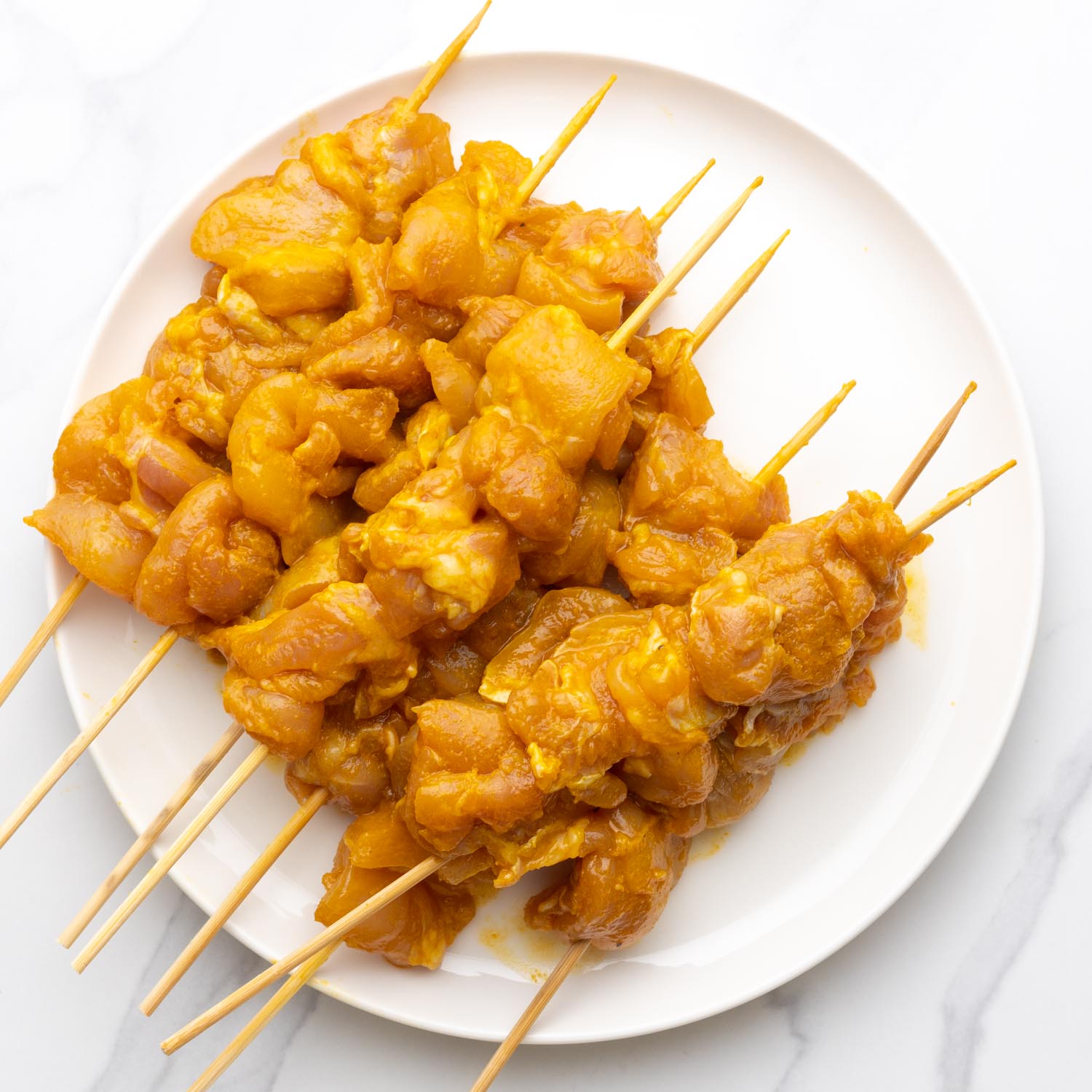 chicken satay on skewers