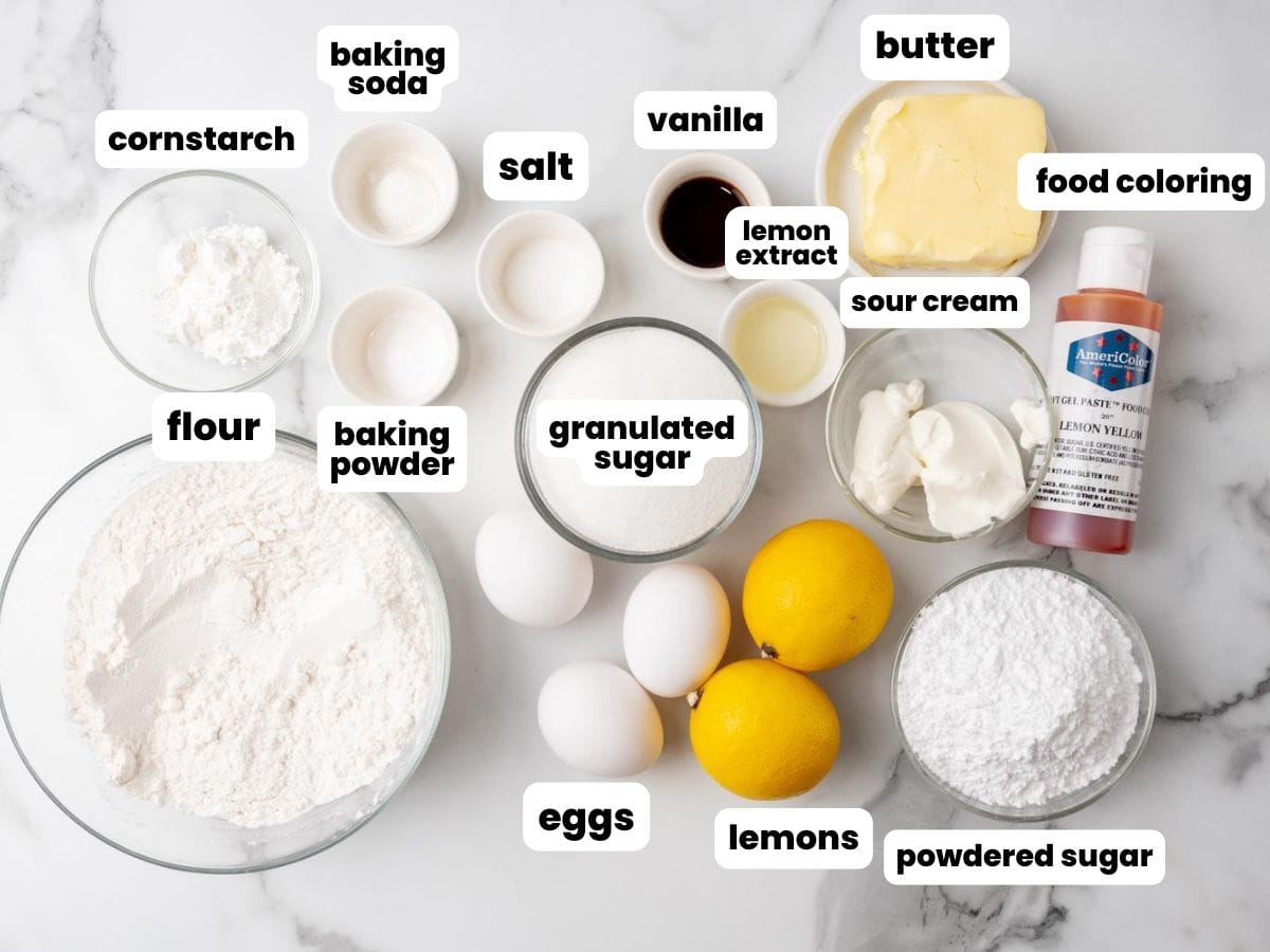 The ingredients needed to create a copycat recipe for starbucks lemon loaf