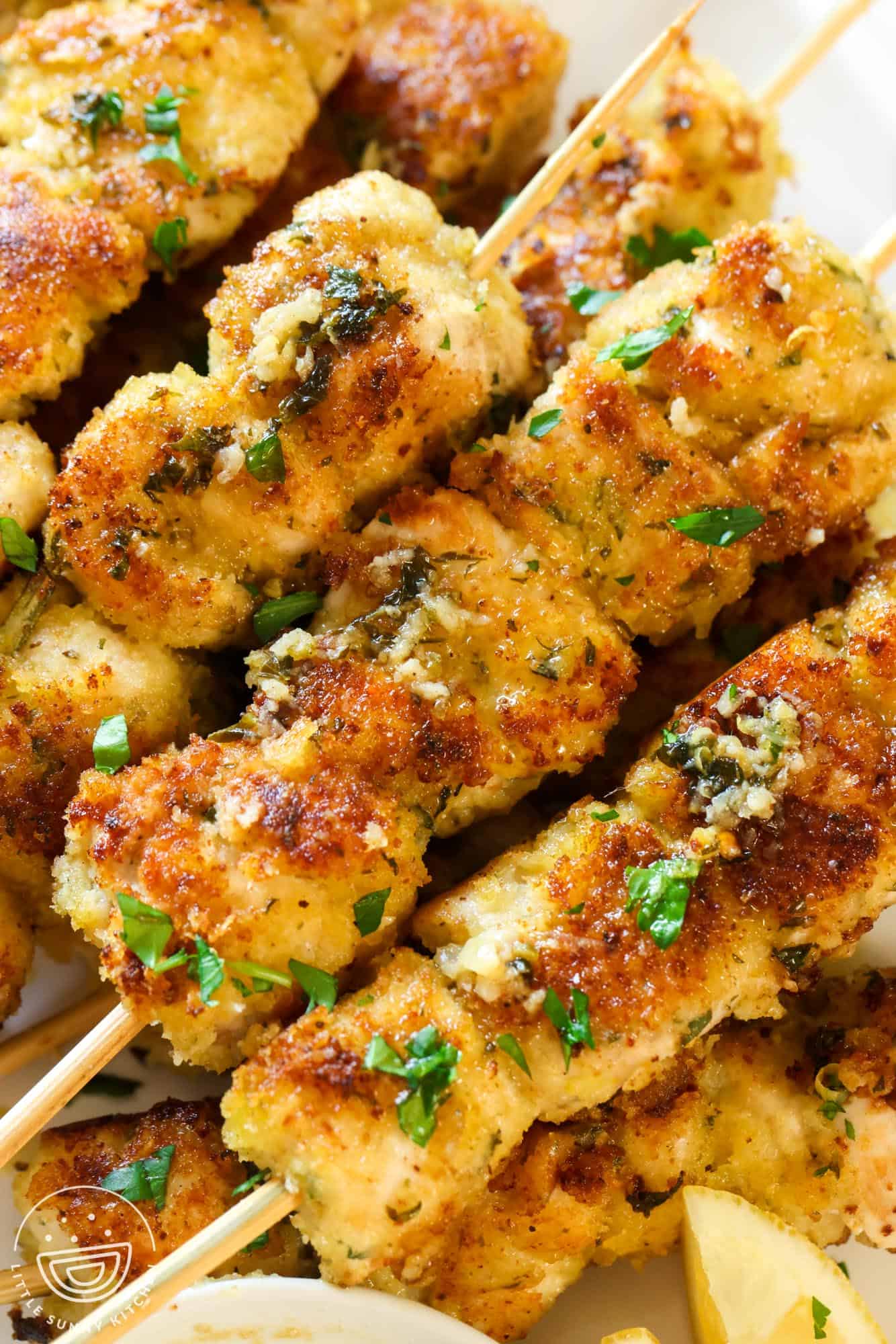 fried chicken spiedini skewers