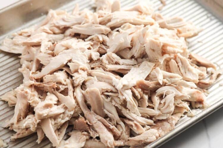 shredded poached chicken for molokhia
