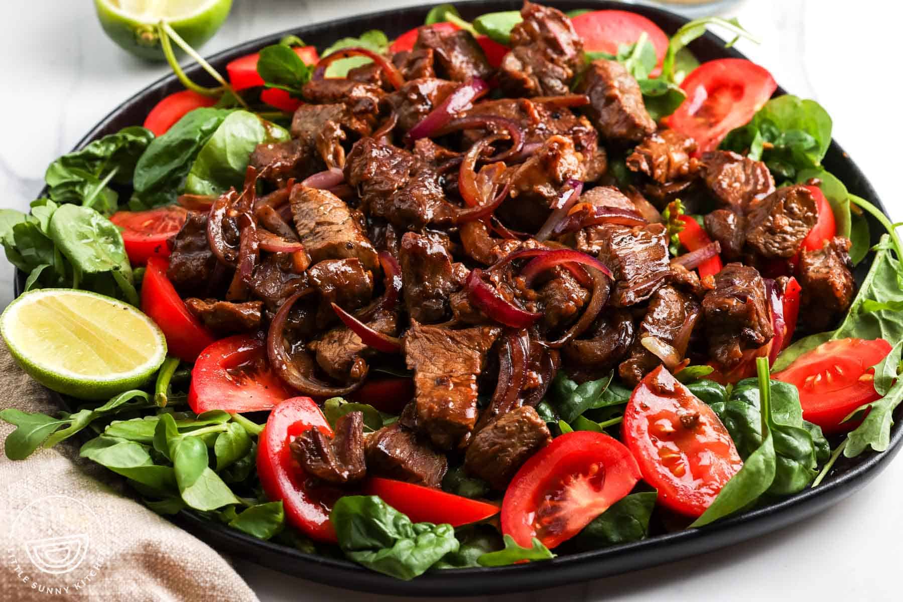 Vietnamese Shaking Beef Recipe (Bò Lúc Lắc) - Little Sunny Kitchen