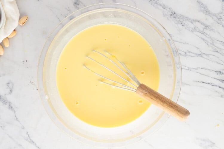Instant vanilla pudding mix whisked with cold whole milk