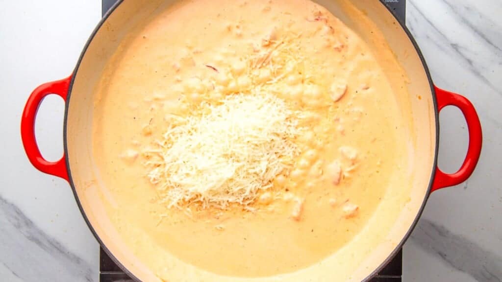 parmesan cheese added to cajun cream sauce