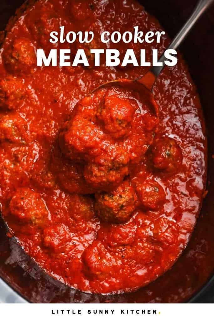 Slow cooker meatballs in marinara sauce.