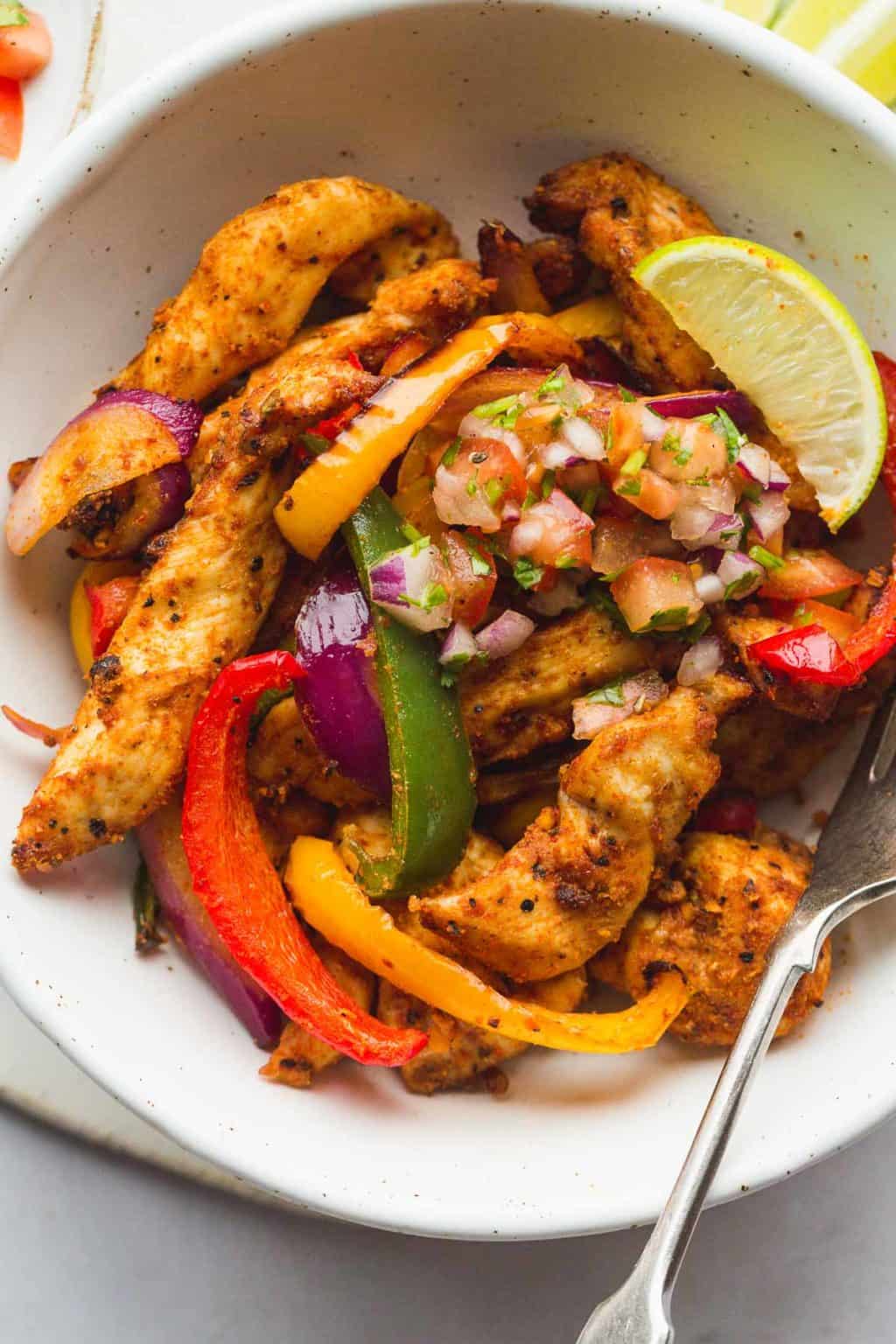 Air Fryer Chicken Fajitas - Little Sunny Kitchen