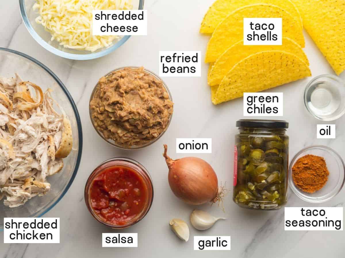 Ingredients needed to make baked chicken tacos