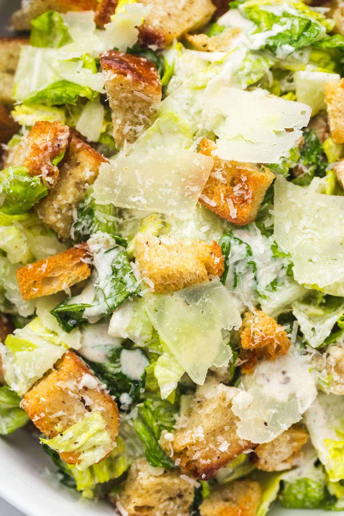 Close up of Caesar salad