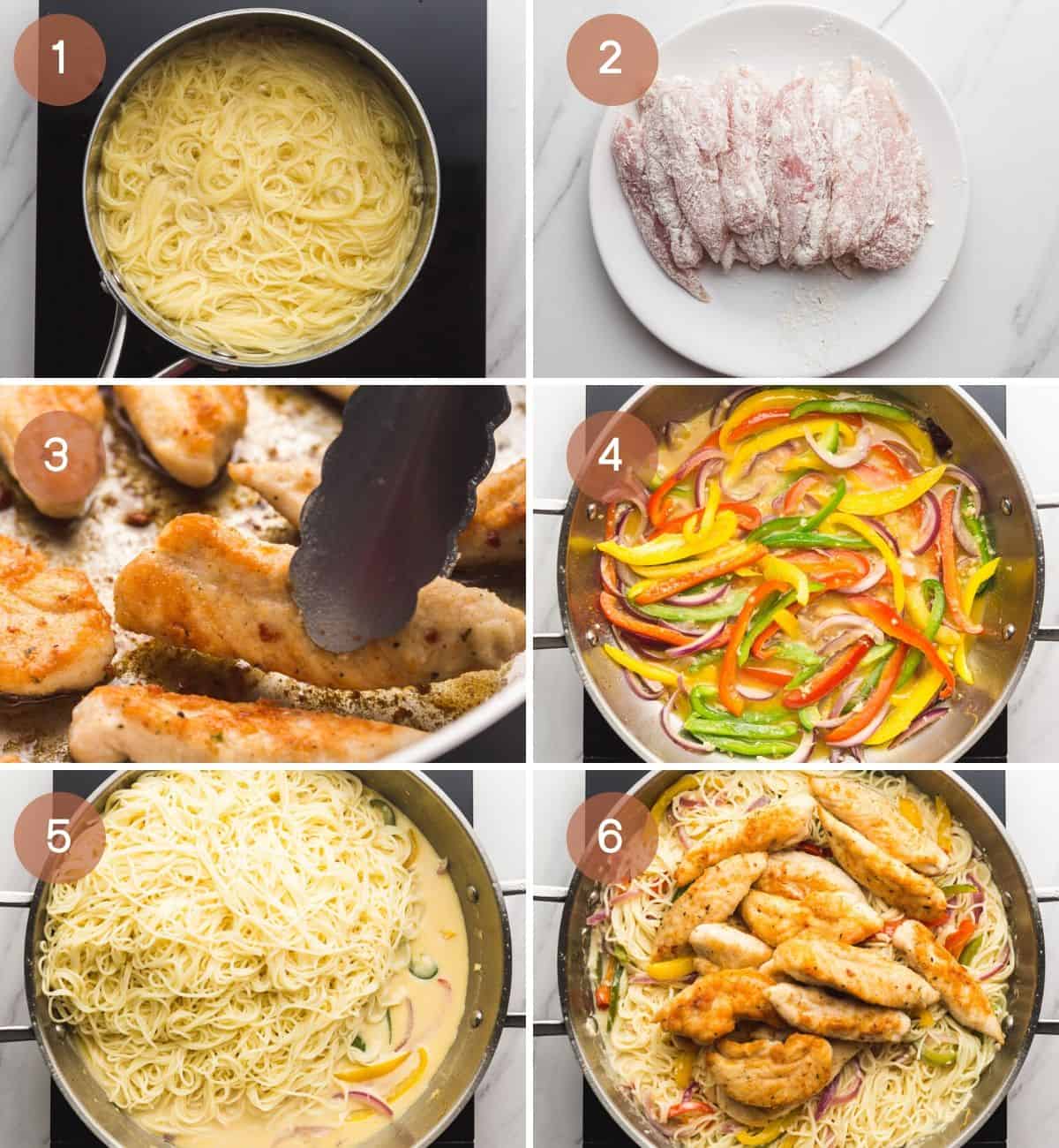 Steps on how to make chicken scampi