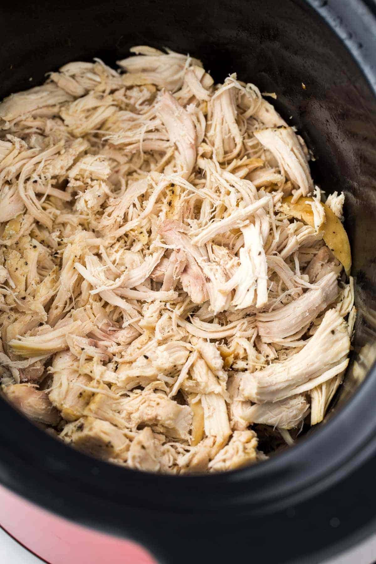 Shredded chicken in the slow cooker