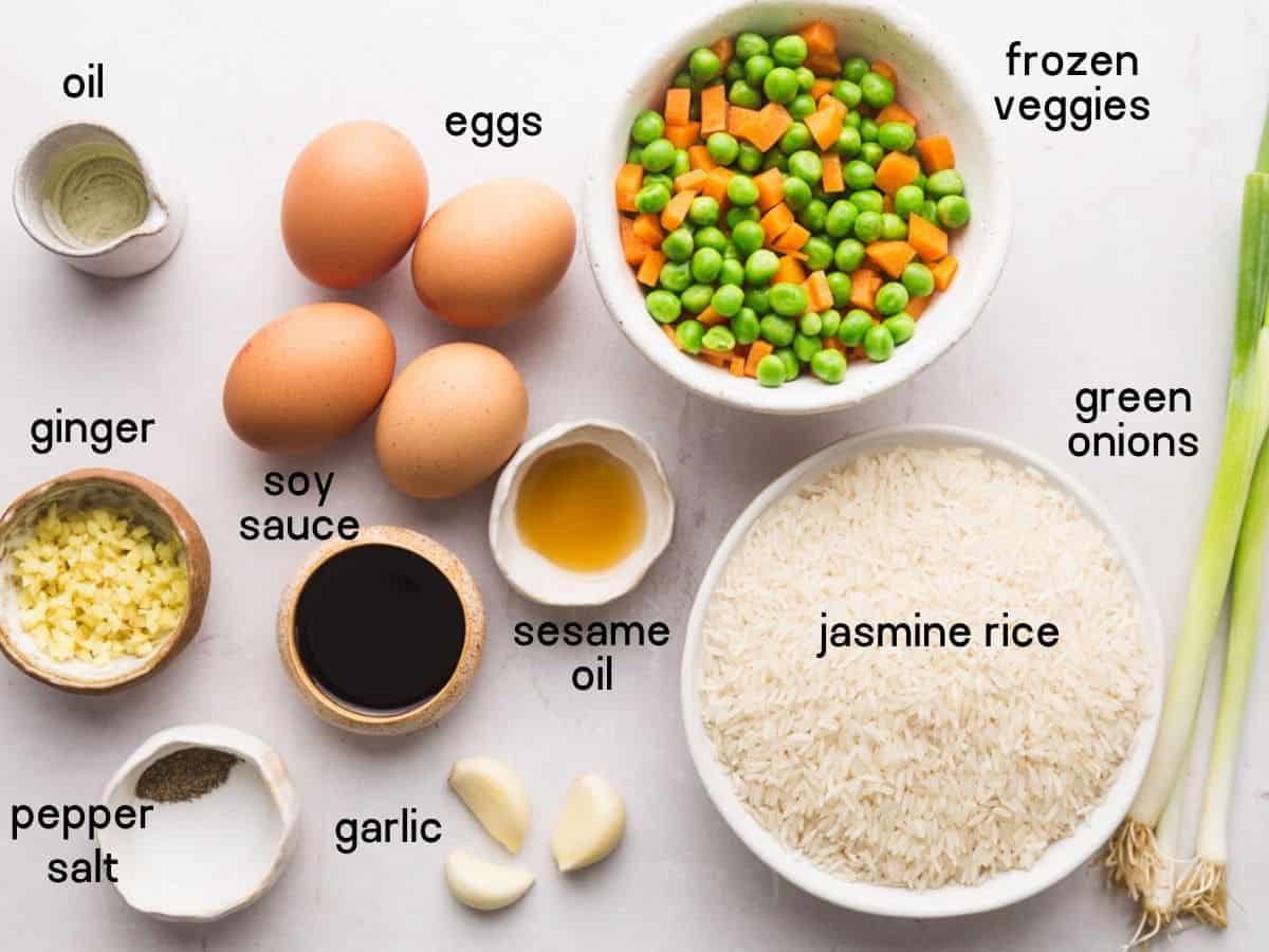 Fried rice ingredients