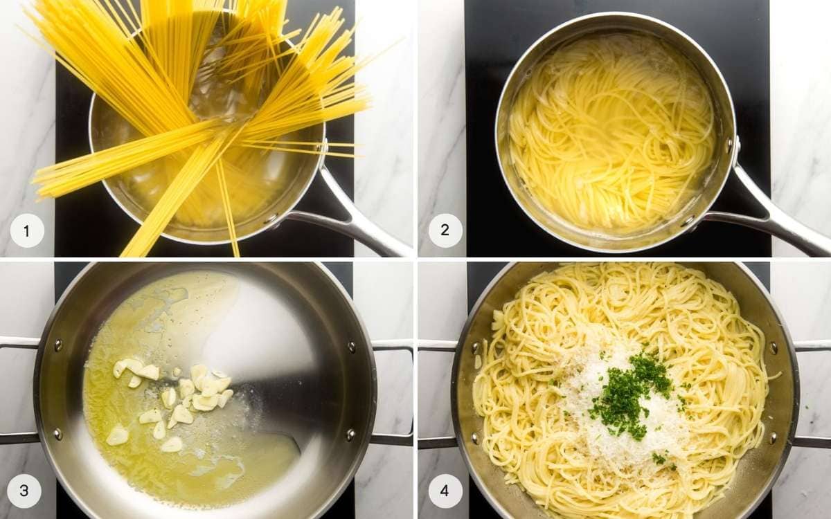 Instructions on how to make Garlic Butter Pasta