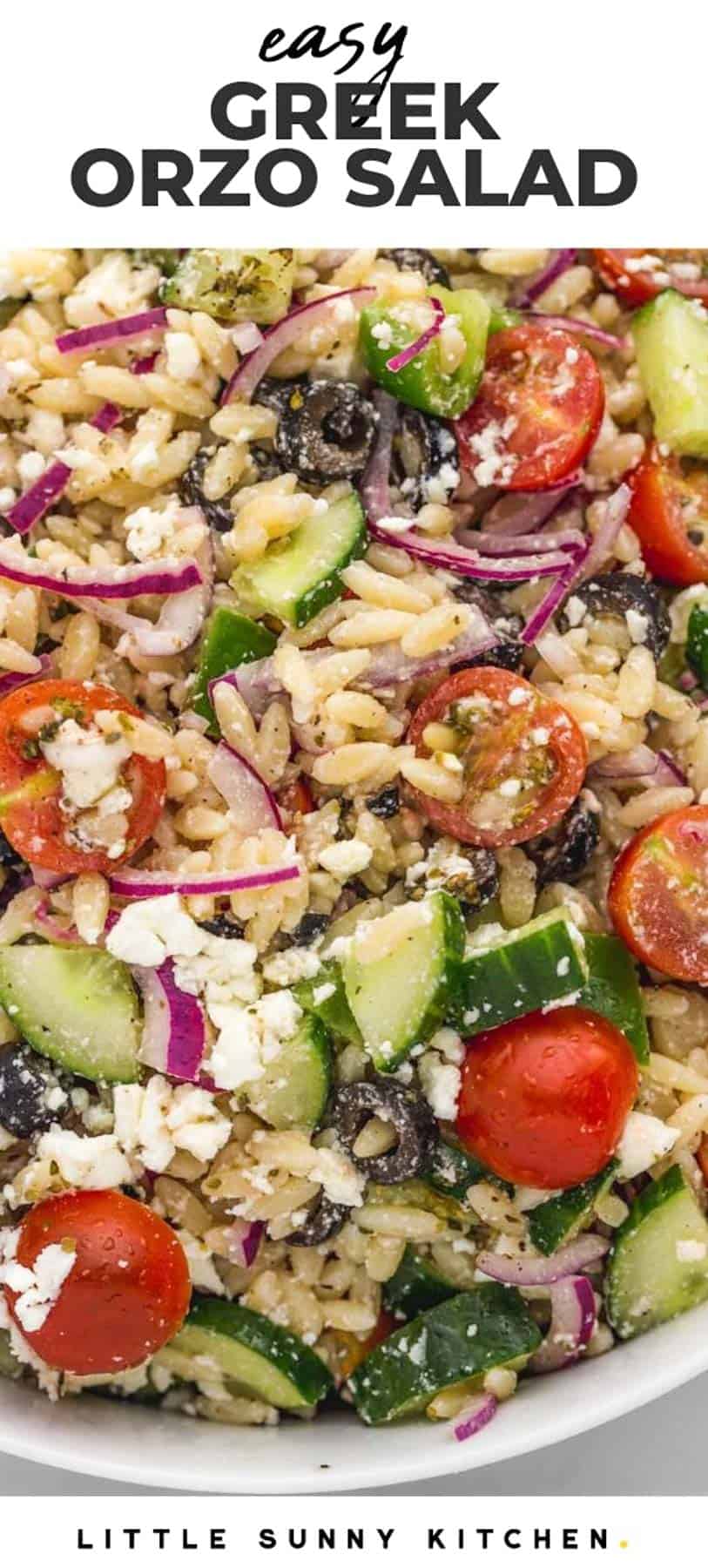 Greek Orzo Salad - Little Sunny Kitchen