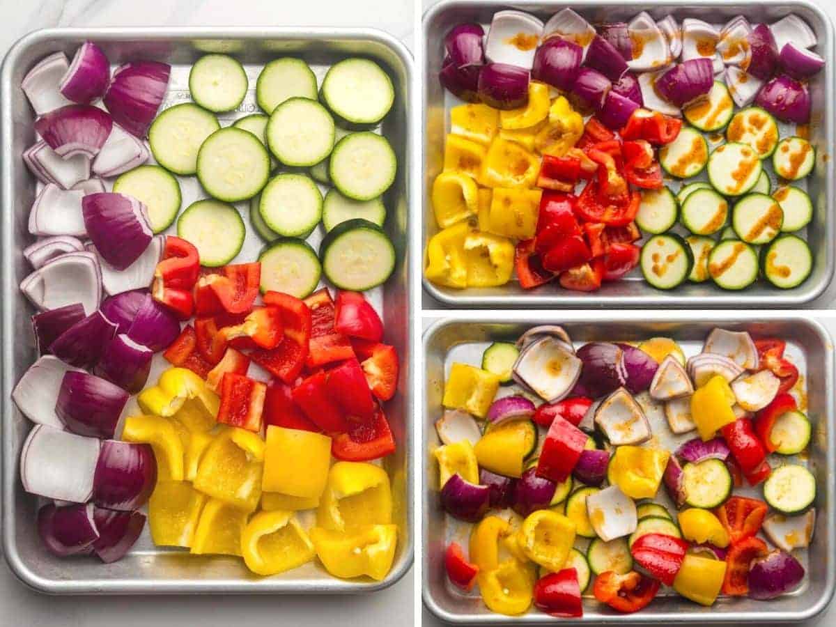 How to prepare and season the vegetables for grilling