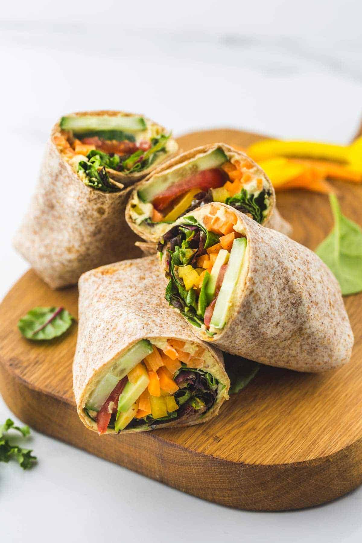 Easy Hummus Veggie Wrap (Vegan!) - Little Sunny Kitchen