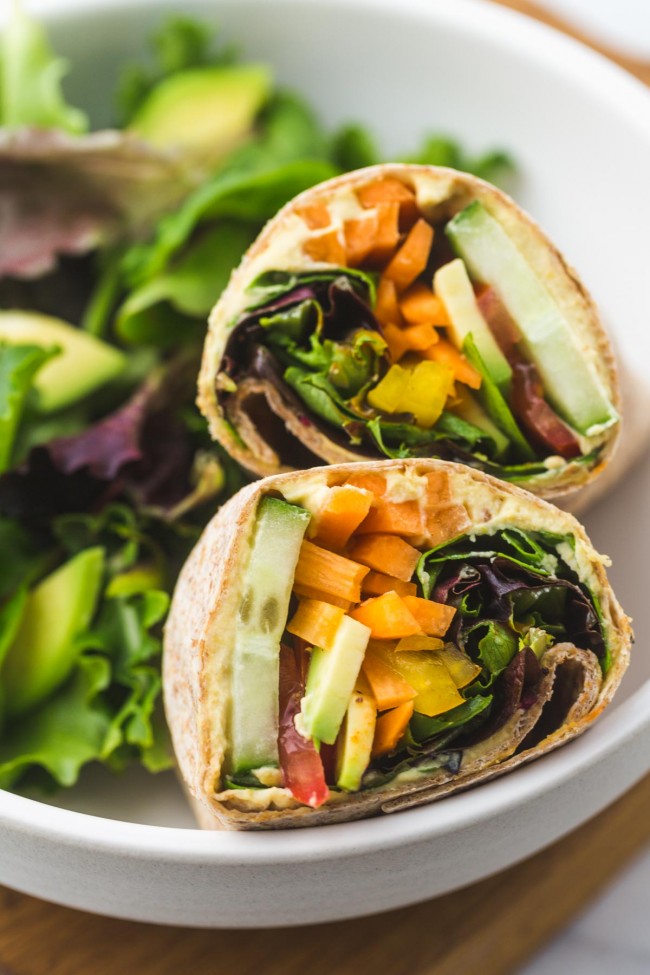 Easy Hummus Veggie Wrap (Vegan!) Little Sunny Kitchen