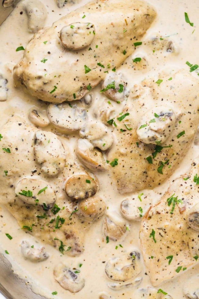 Instant Pot Creamy Chicken With Mushrooms - Little Sunny Kitchen