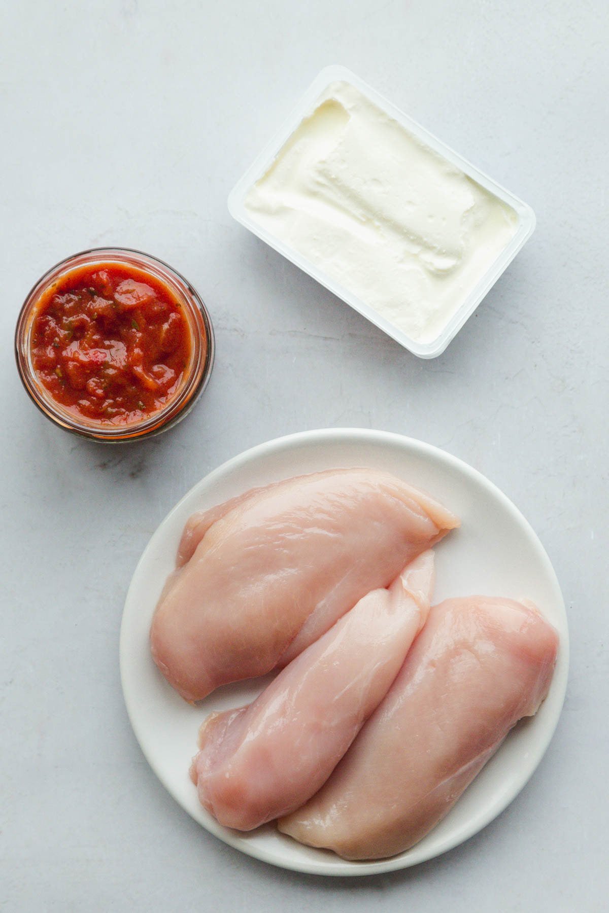 The 3 ingredients needed to make creamy salsa chicken