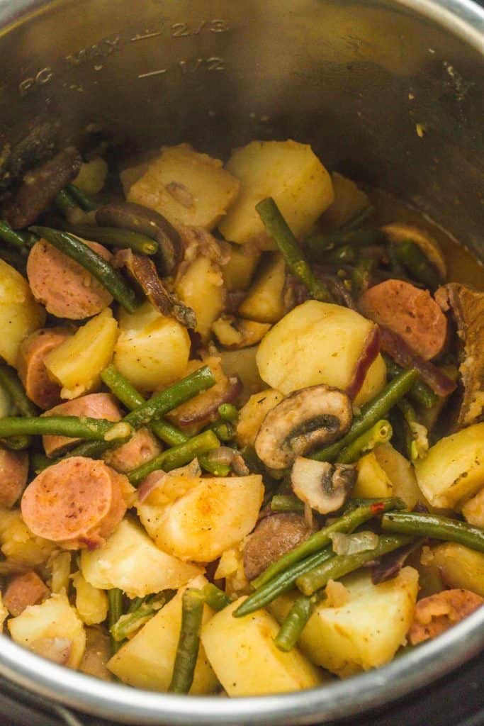 Instant Pot Sausage and Potatoes after cooking