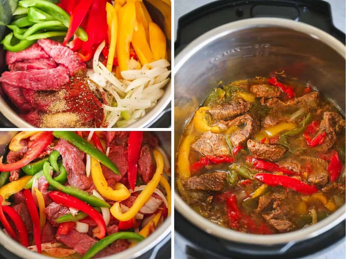 instant pot skirt steak fajitas