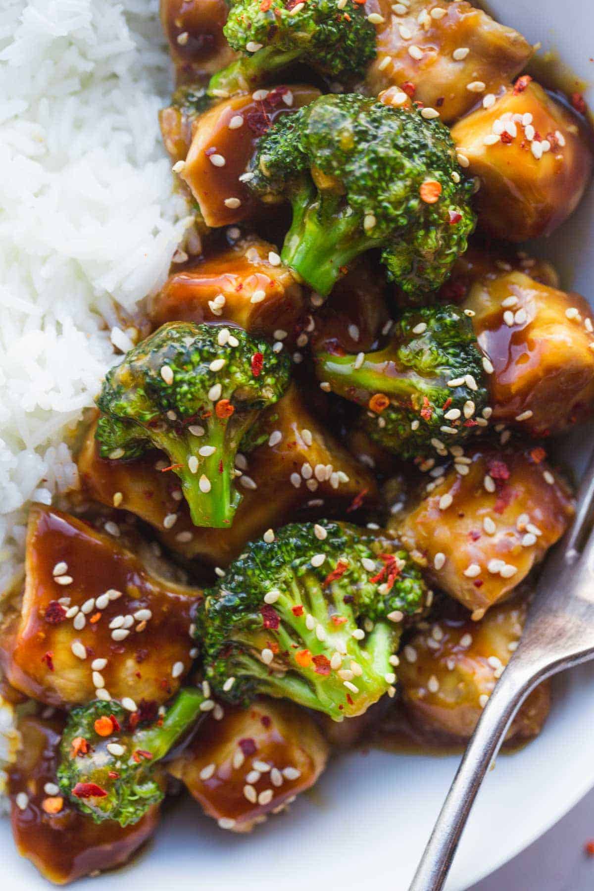 Instant Pot Chinese Chicken and broccoli - close up shot