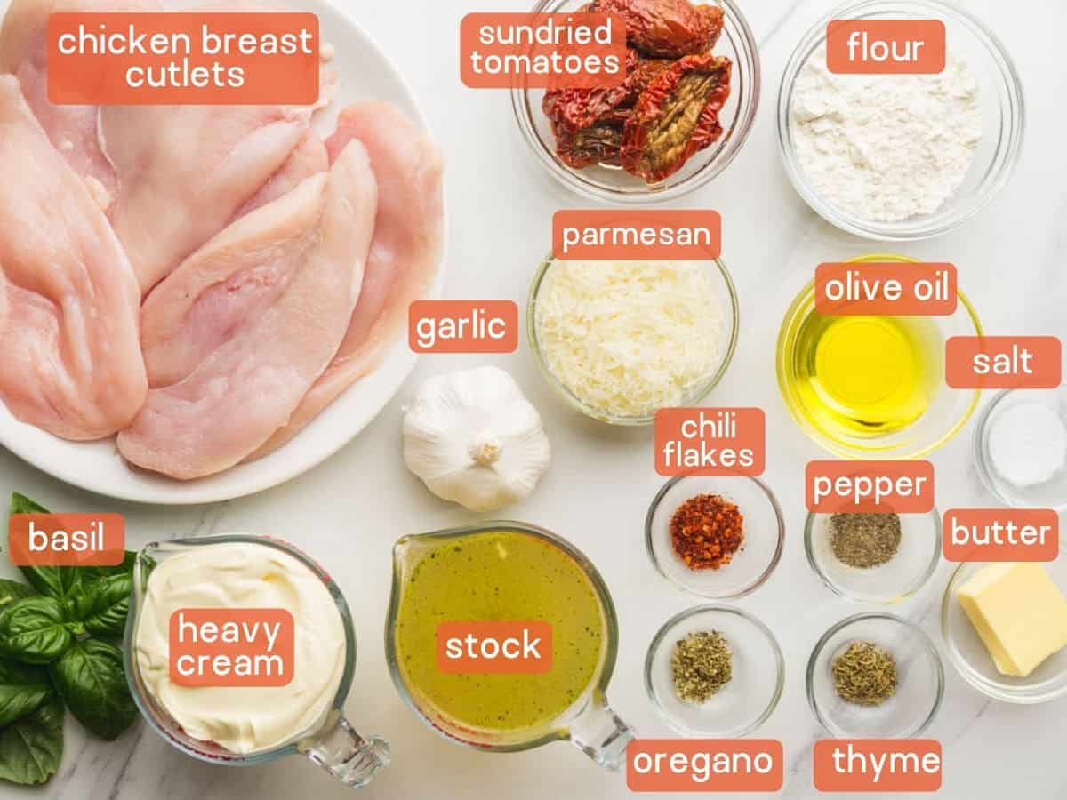 Ingredients needed to make marry me chicken